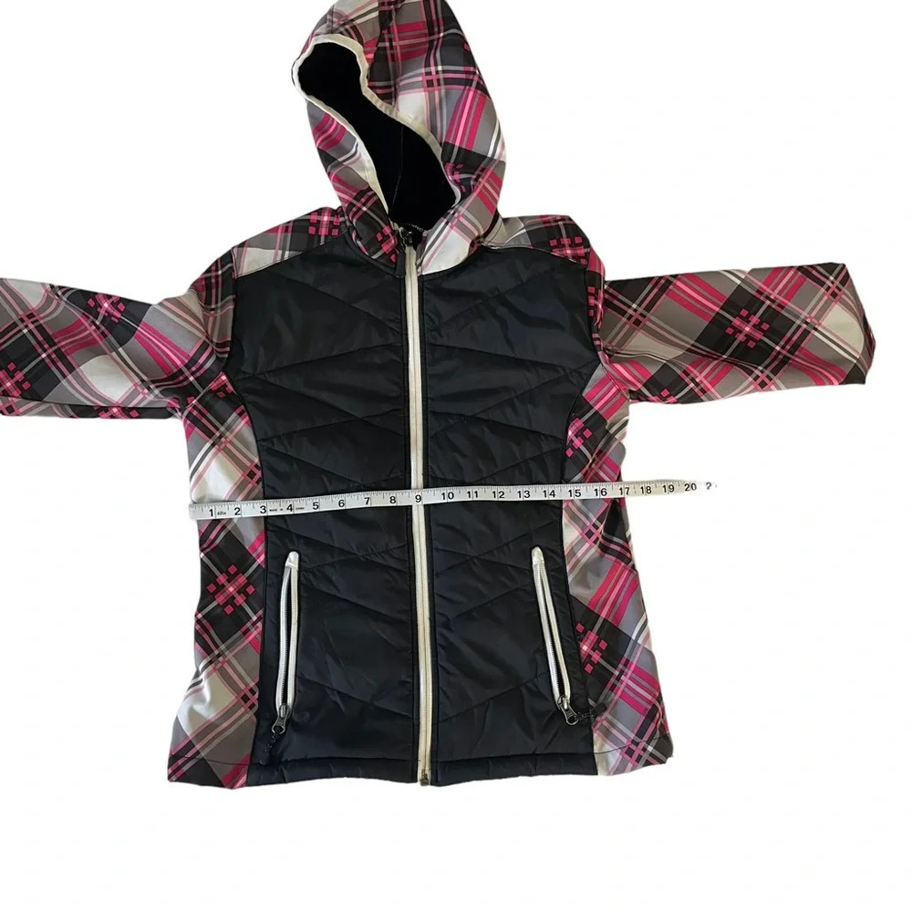 Snozu Plaid Hooded Faux Fur Lined Jacket Size L (14/16) - Picture 8 of 11